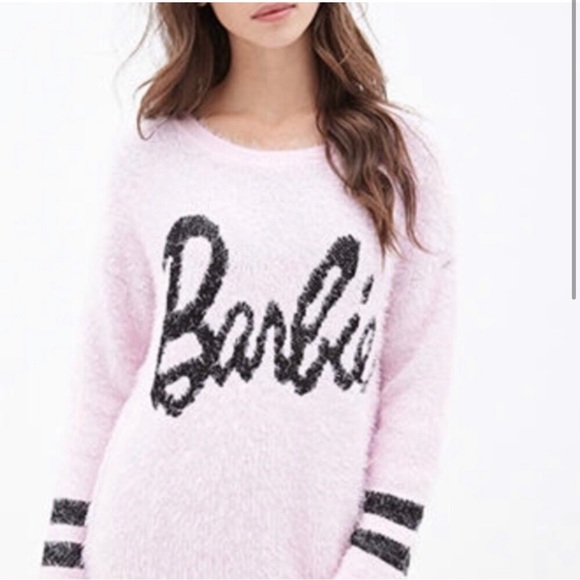 Forever 21 Light Pink Barbie Eyelash Fuzzy Sweater - Picture 1 of 12